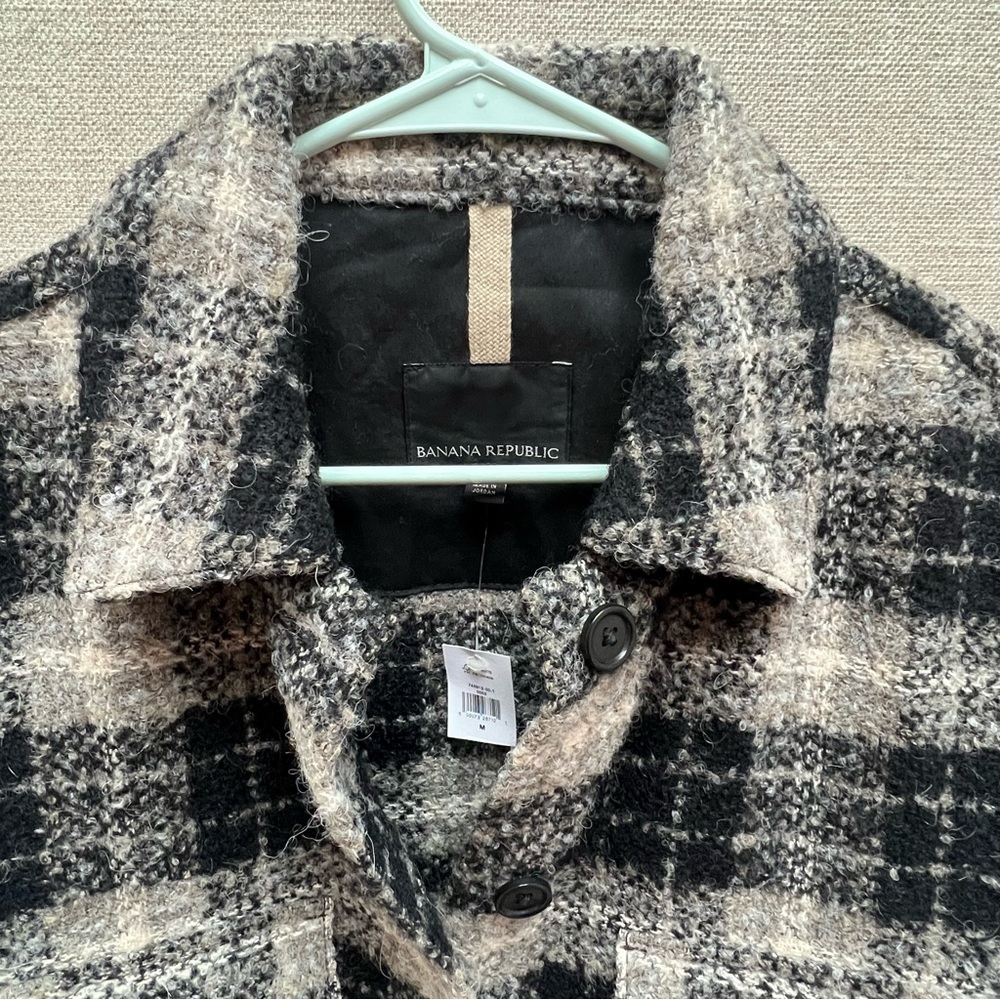 NWT Banana Republic Oversized Boucle Alpaca Blend Shirt Jacket - Picture 6 of 10